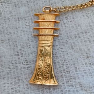 Vintage tutankamon Egyptian pendant necklace